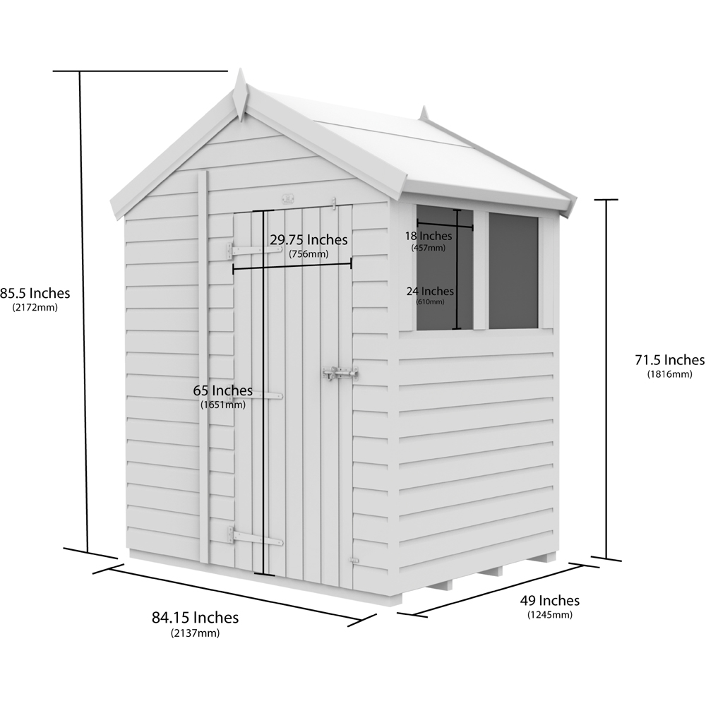 DIY Sheds 7 x 4ft Tongue and Groove Timber Apex Garden Shed Image 8