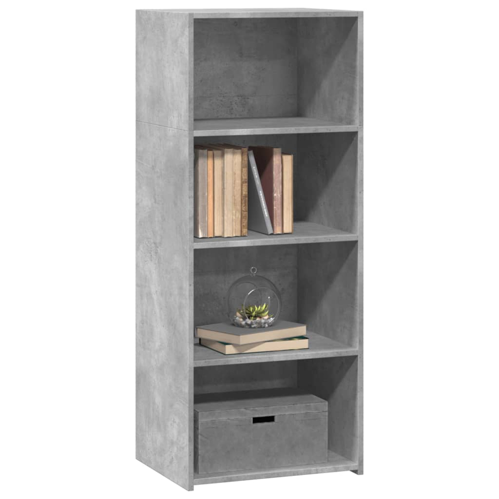 vidaXL 4 Shelf Concrete Grey Highboard Image 3