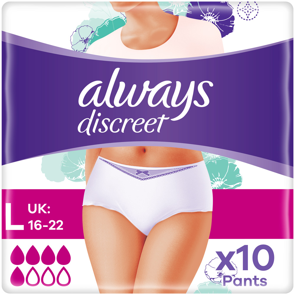 Always Discreet Normal Incontinence Pants Large 10 Pack Image 2