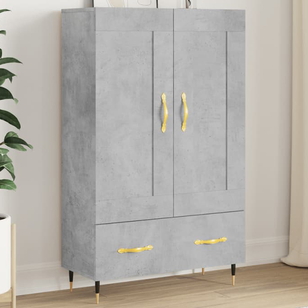 vidaXL 2 Door Single Drawer Concrete Grey Highboard Image 1