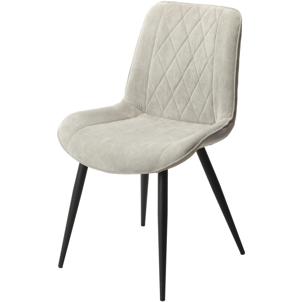 Core Products Aspen Set of 2 Light Grey and Black Diamond Stitch Dining Chair Image 4