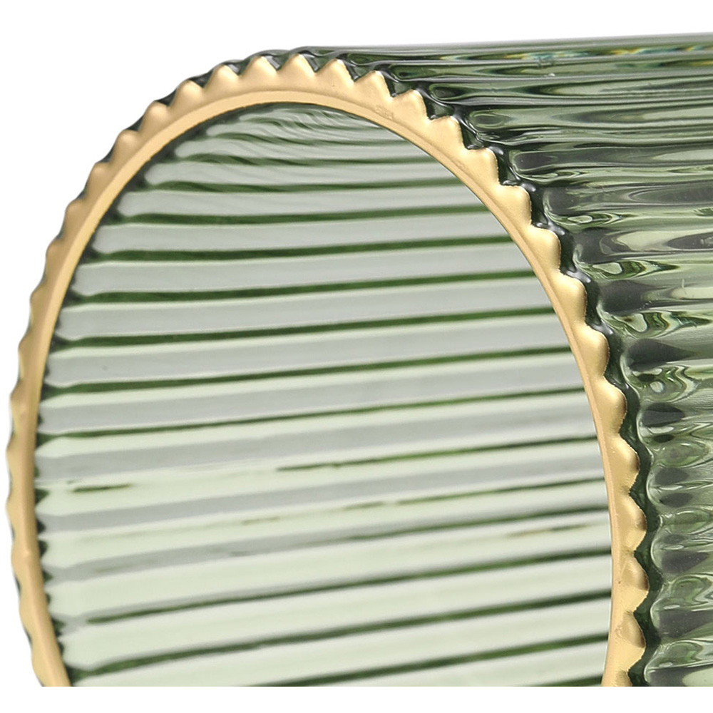 Living and Home Thickened Ribbed Glass Brush Holder Image 5