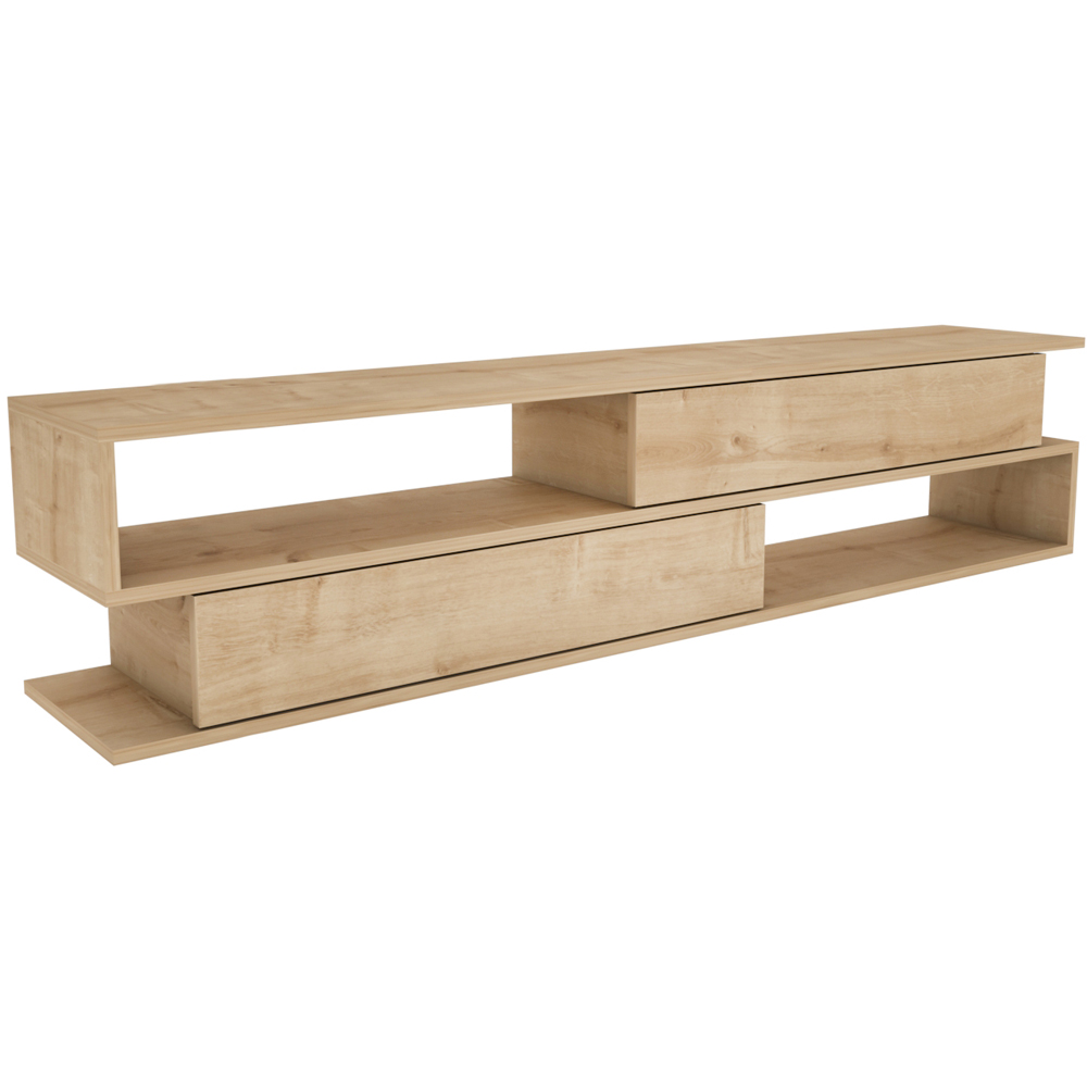 Decorotika Cortez 2 Shelf Oak TV Unit Image 2