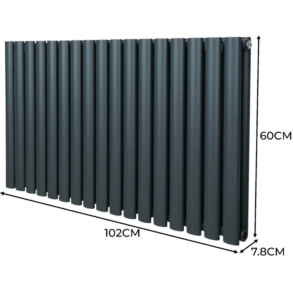 Monster Shop 4562BTU Anthracite Grey Oval Column Radiator 600 x 1020mm Image 6