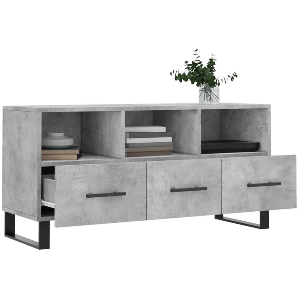 vidaXL 3 Drawer 3 Shelf Concrete Grey TV Cabinet Image 5