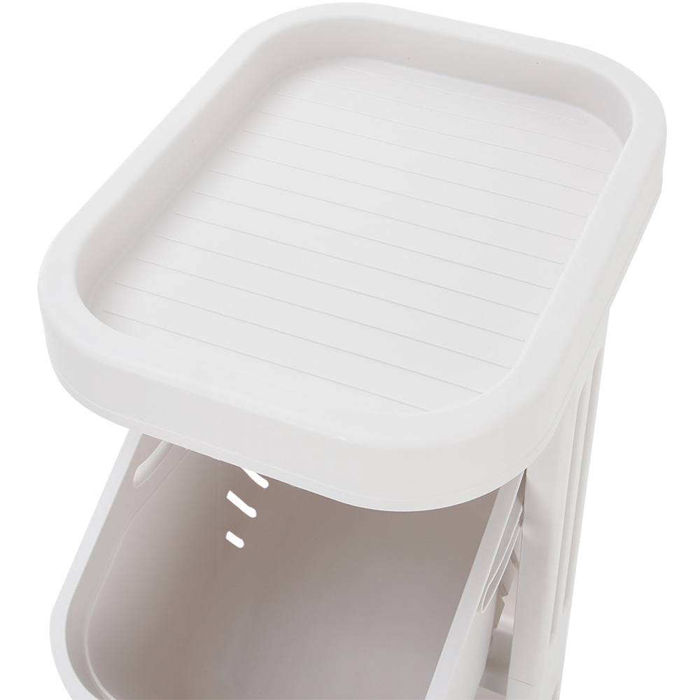 H&O Direct 4 Tier White Rolling Laundry Hamper Cart Image 4
