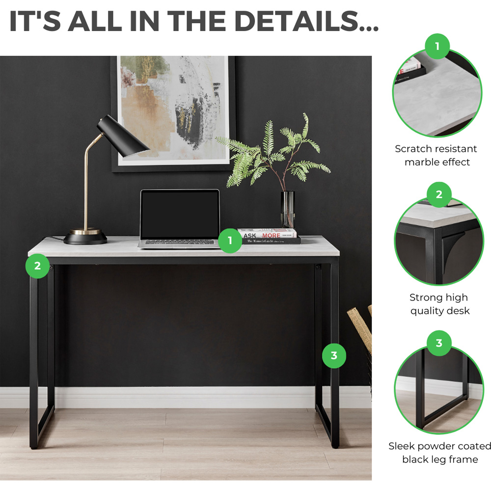 Furniturebox Cedric Desk Grey and Black Image 7