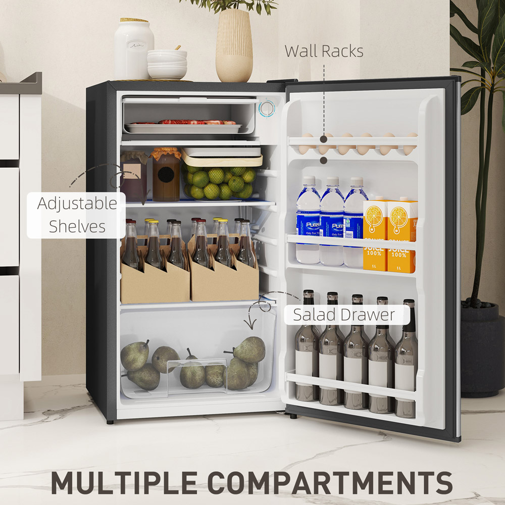 HOMCOM 800-129V71SR Silver 91L Freestanding Under Counter Fridge Image 6