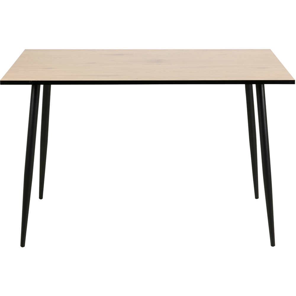 Florence Wilma 4 Seater Dining Table White Oak and Black Image 3