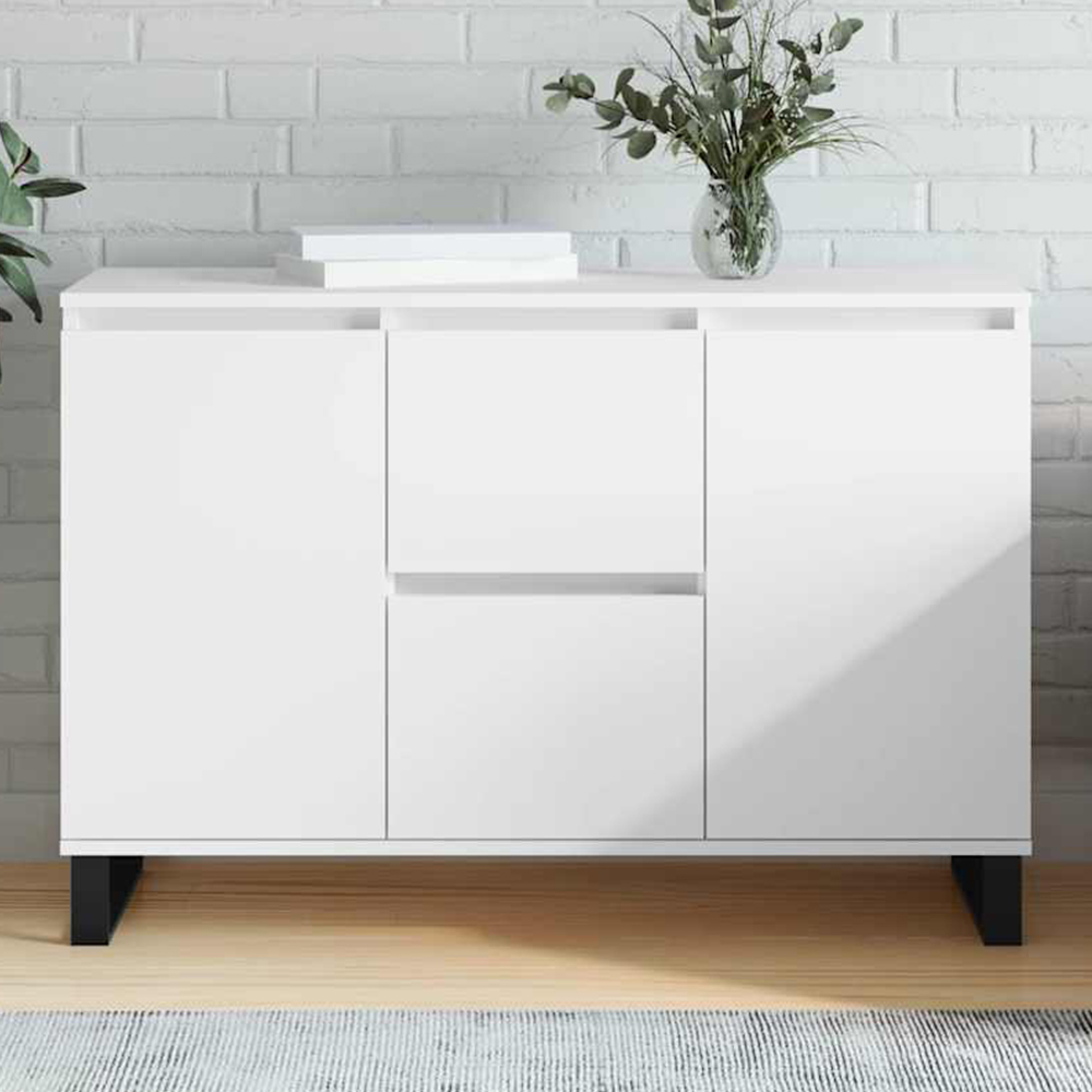 vidaXL 2 Door 2 Drawer White Sideboard Image 1