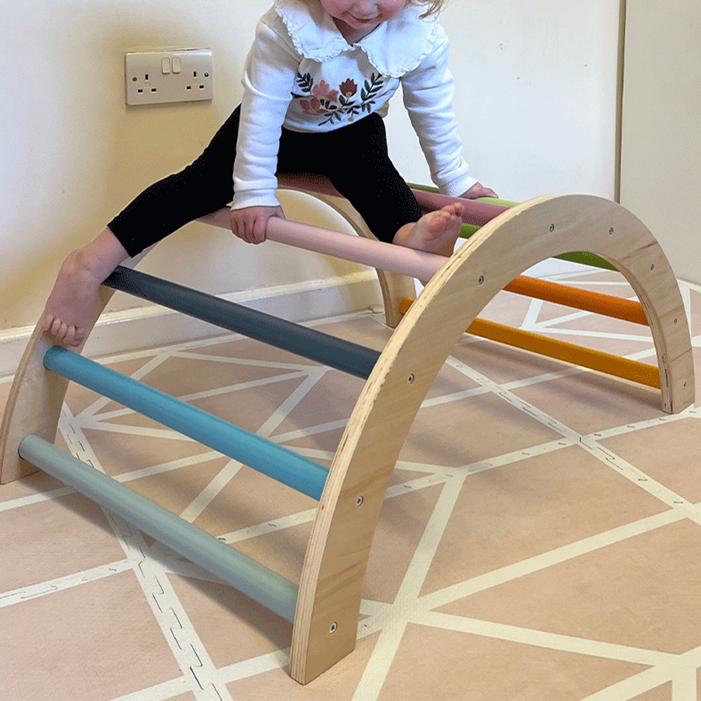 Bigjigs Toys Wooden Arched Climbing Frame Multicolour Image 2