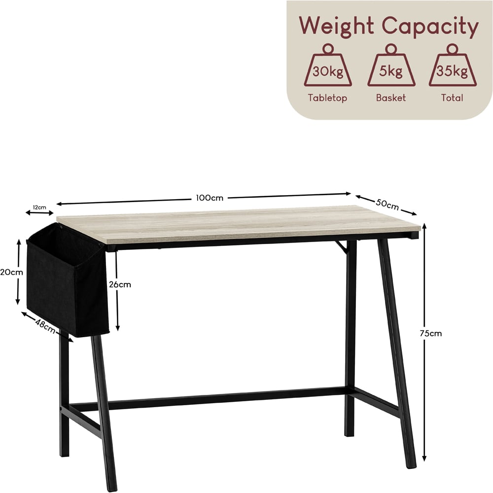 Vida Designs Brooklyn Grey Small Computer Desk Image 8