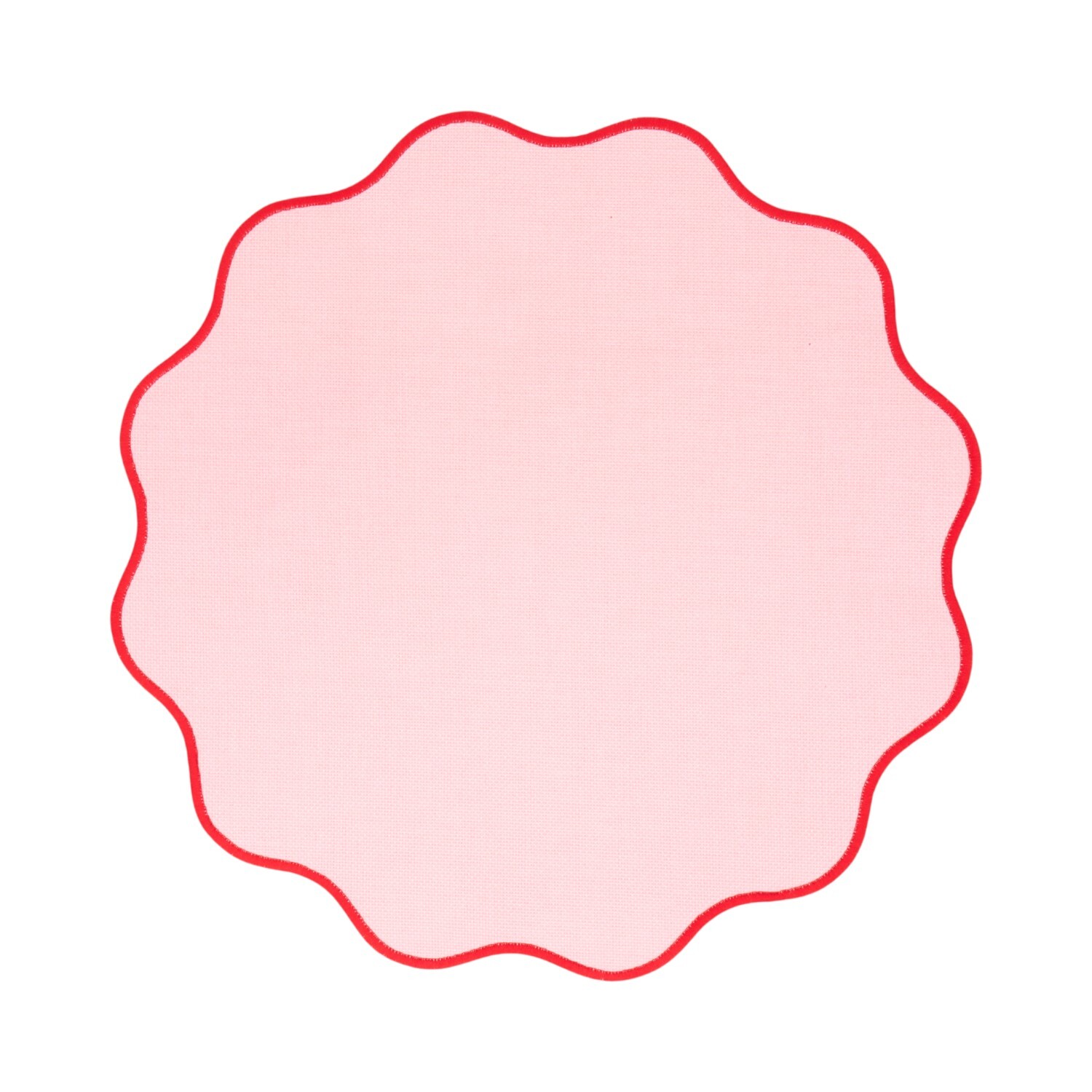 Pack of 2 Scalloped Edge Round Placemats Pink Image 4