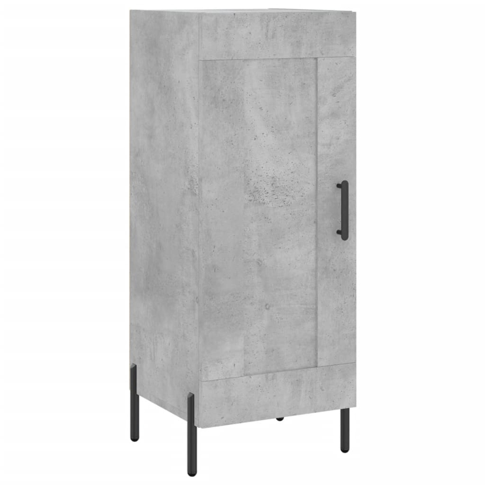 vidaXL 2 Door Glass and Wood Concrete Grey Highboard Image 7