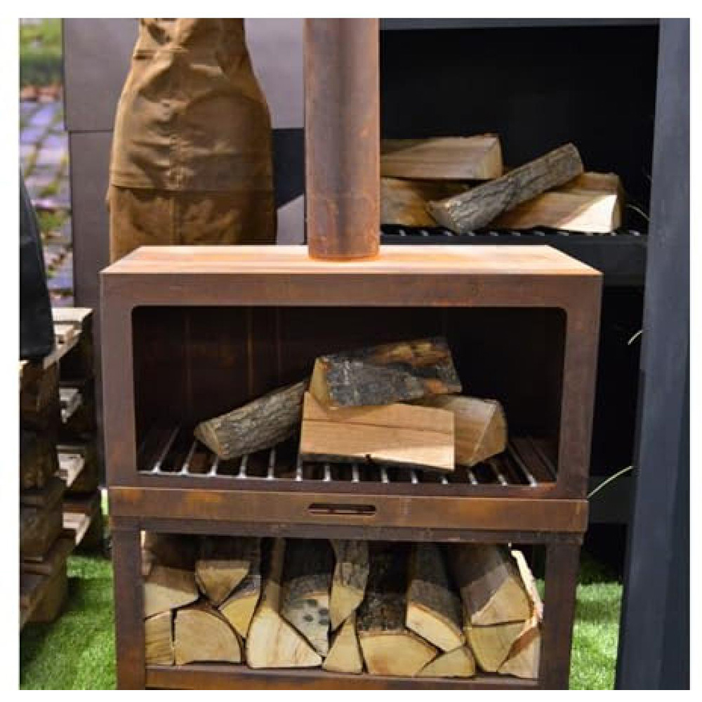 Fallen Fruits Large Rust Terrace Heater and Wood Store Image 2