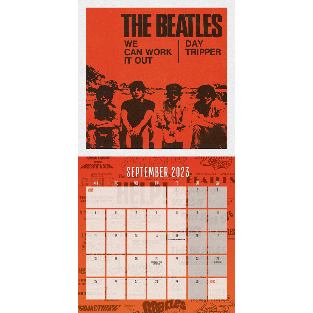 Official Beatles 2023 Square Music Calendar Image 3