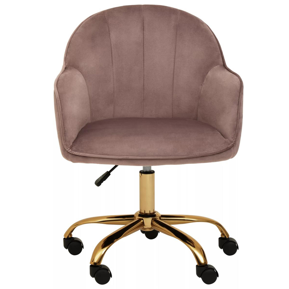 Interiors by Premier Brent Pink and Gold Swivel Home Office Chair Image 3