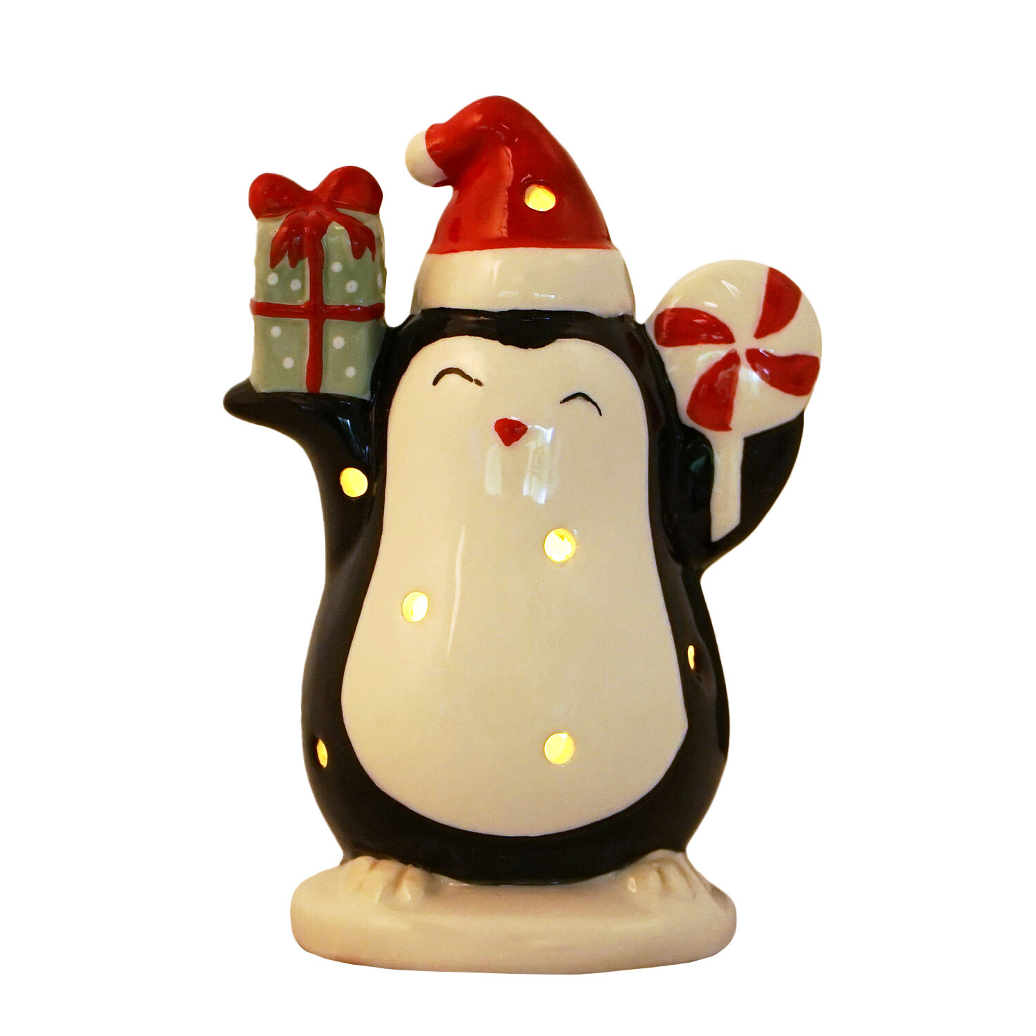Candy Cane Lane Black Penguin LED Light Decoration Image 2