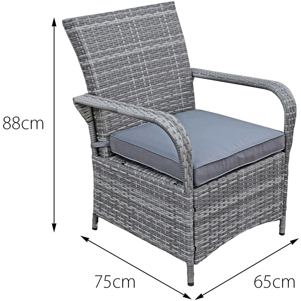 Oseasons Windsor 6 Seater Mixed Grey Rattan Firepit Dining Set Image 7
