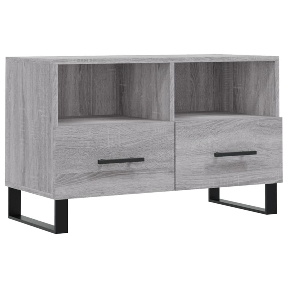vidaXL 2 Drawer 2 Shelf Grey TV Cabinet Image 2