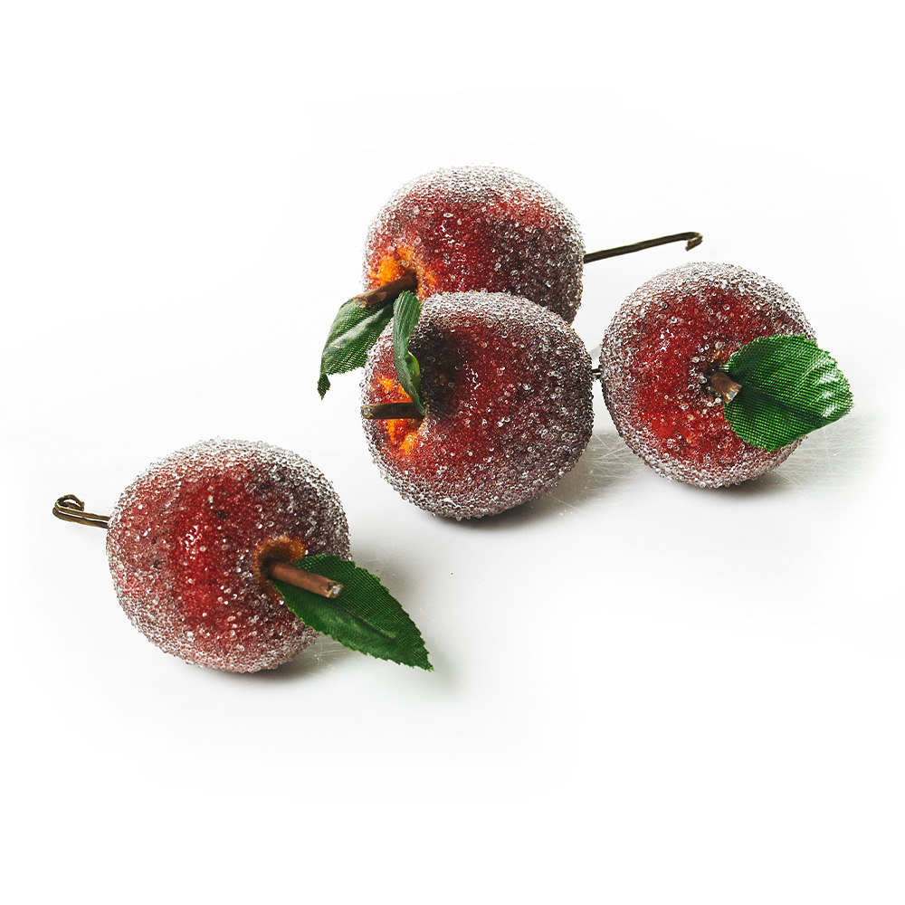 Wilko Apple Decorations on Wire 4 Pack Image 1