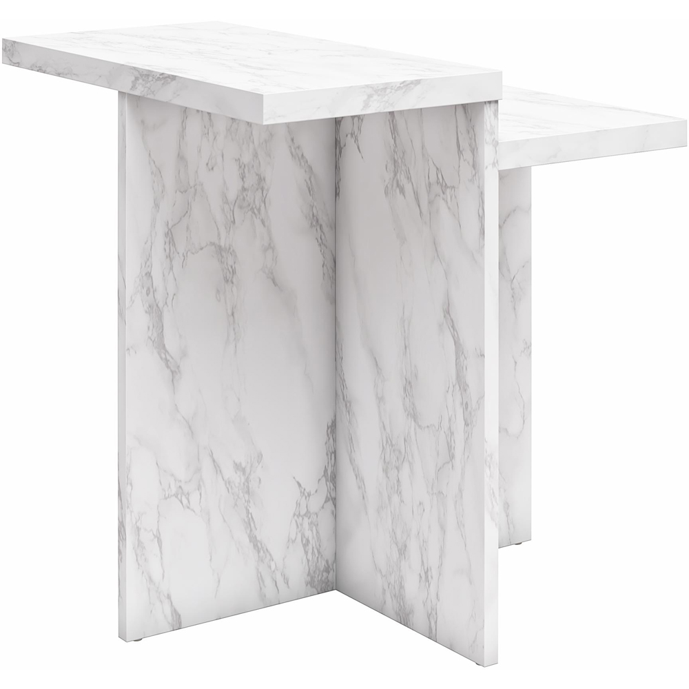 Dorel Home Brielle White Faux Marble Accent Table Image 5
