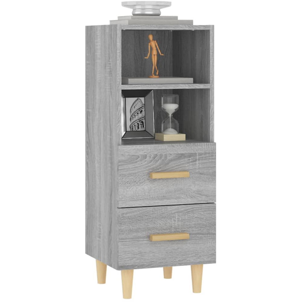 vidaXL 2 Drawer 2 Shelf Grey Sonoma Sideboard Image 3