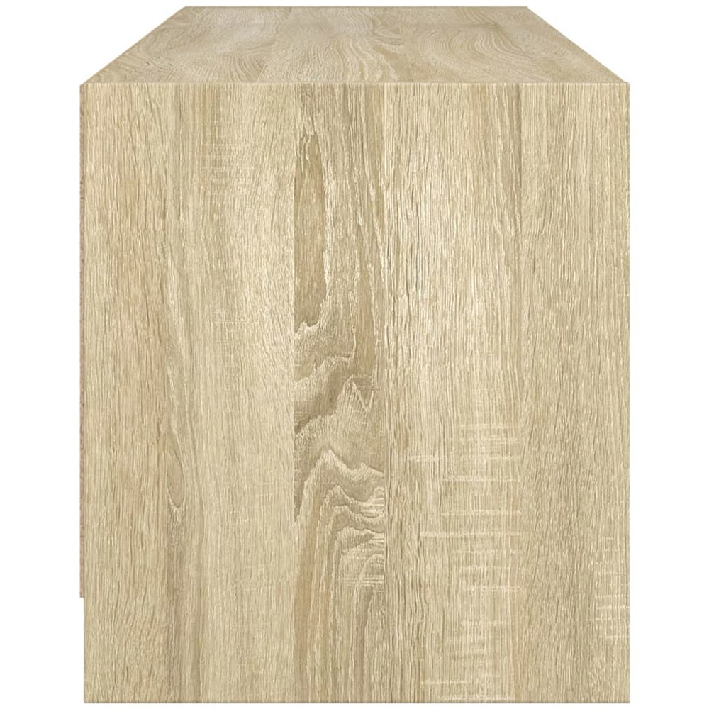 vidaXL 2 Glass Door 2 Open Shelf Sonoma Oak TV Cabinet Image 7
