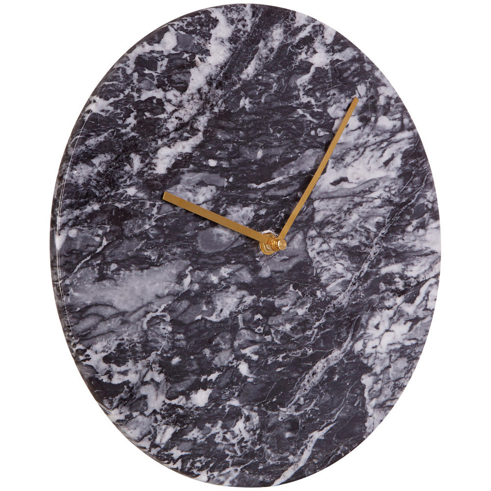 Premier Housewares Lamonte Black Marble Wall Clock Image 2