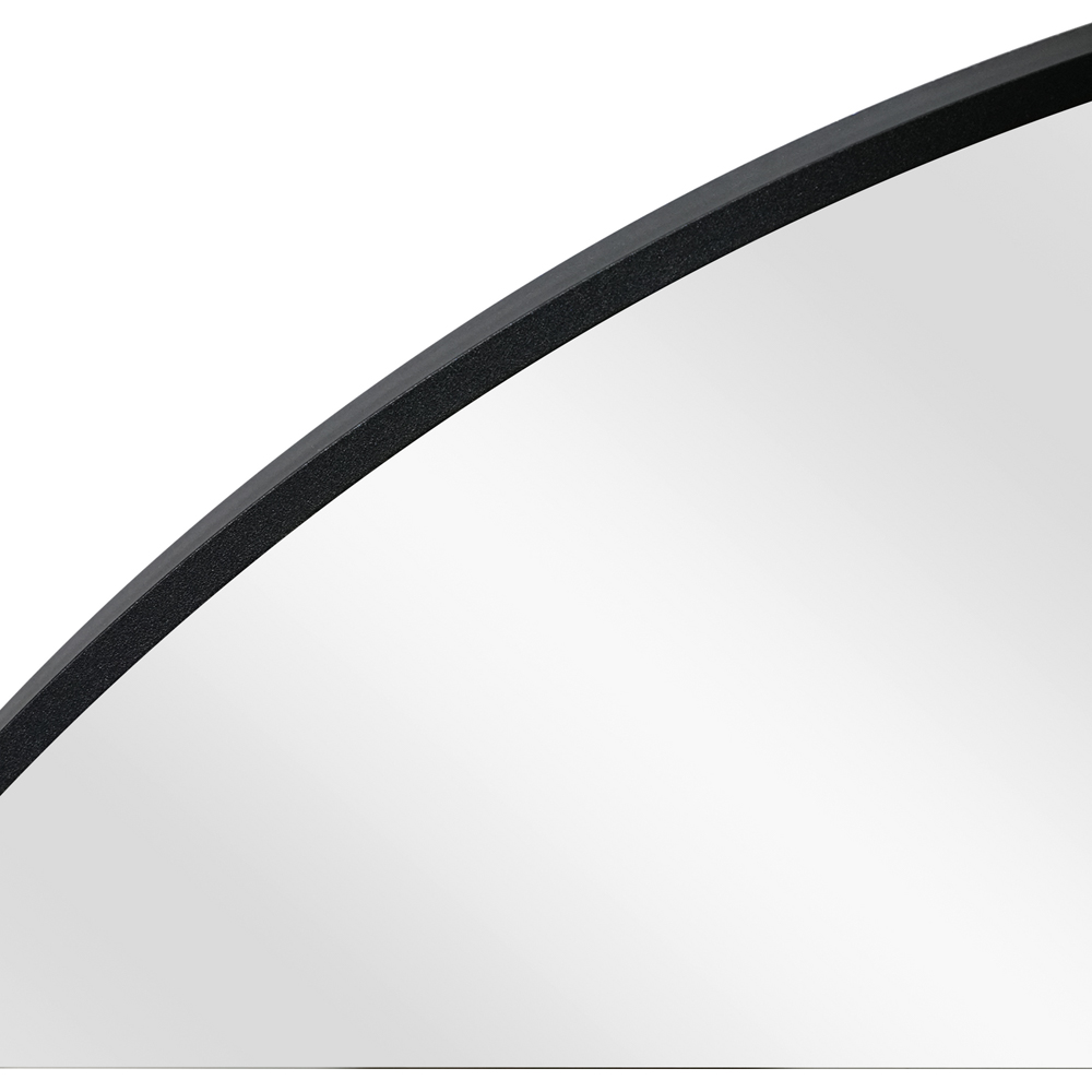 Metal Round Mirror Black Image 4