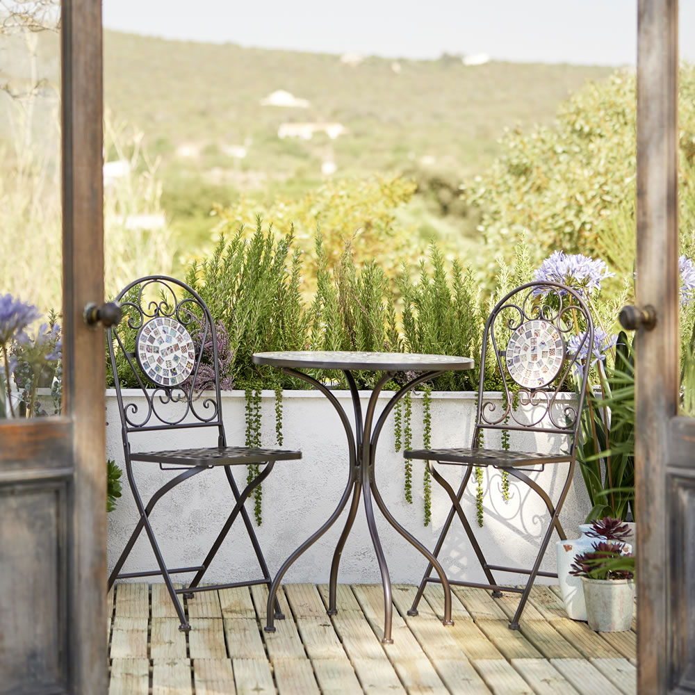 Wilko Mosaic Garden Bistro Set Image 2