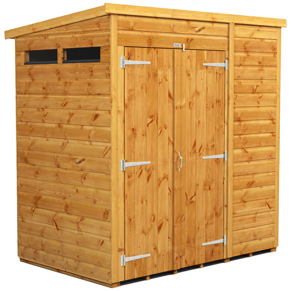 Power Sheds 6 x 4ft Double Door Pent Security Shed Image 1