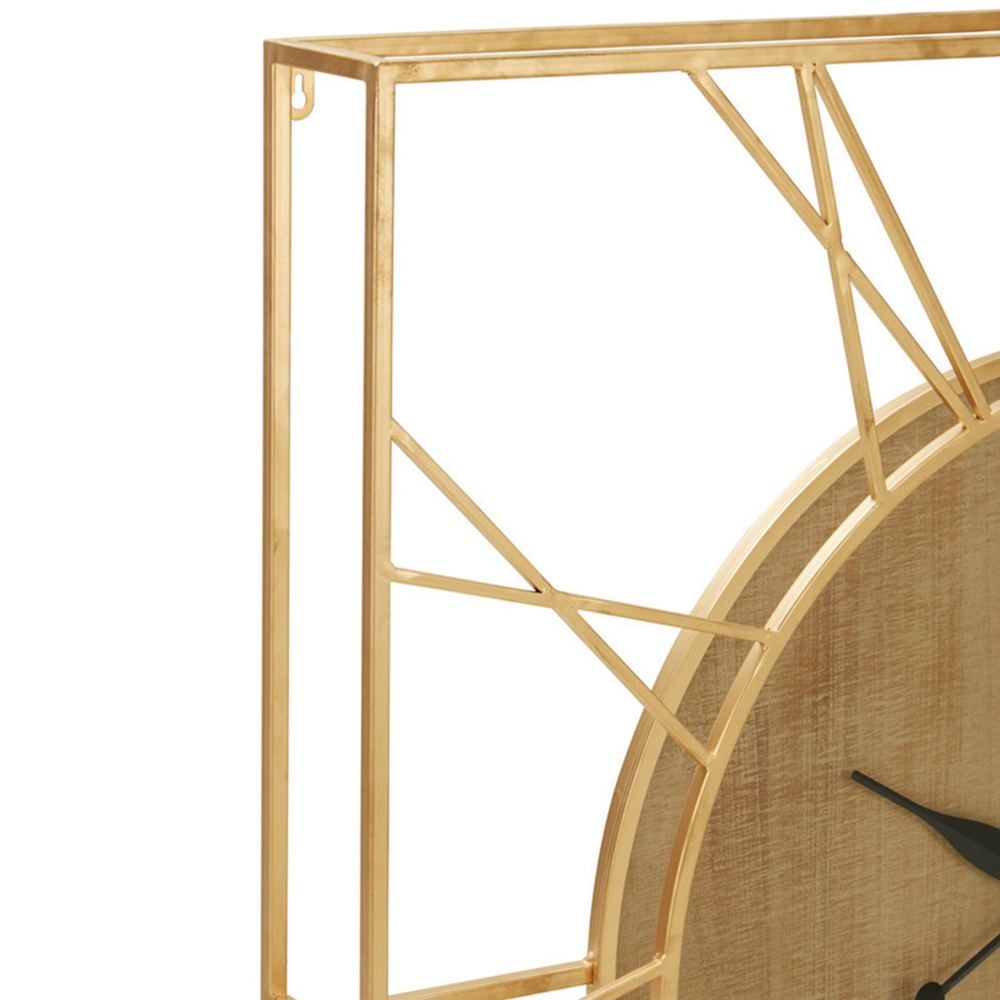 Premier Housewares Yaxi Gold Square Wall Clock Image 4