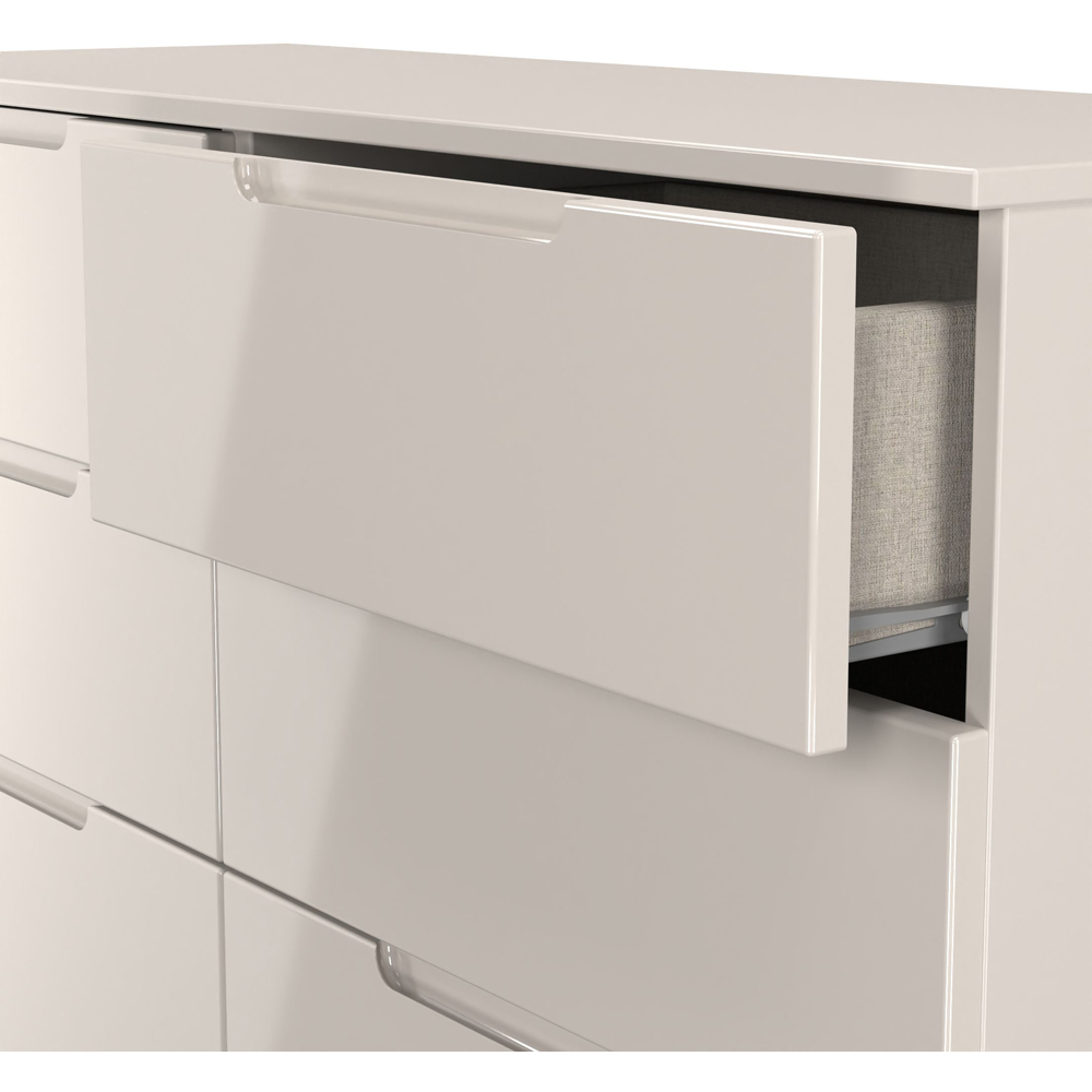 Crowndale Milan 6 Drawer Kashmir Gloss and Kashmir Wide Chest of Drawers Ready Assembled Image 5