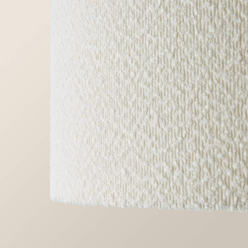 ValueLights Balan Cream Boucle Fabric Shade Gold Trim Glass Table Lamp with Bulb Image 4