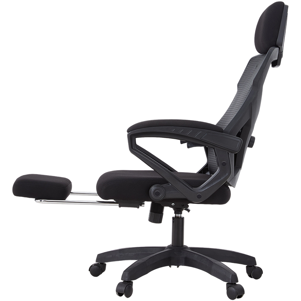 Living and Home Black Mesh High Back Office Chair with Footrest Image 3