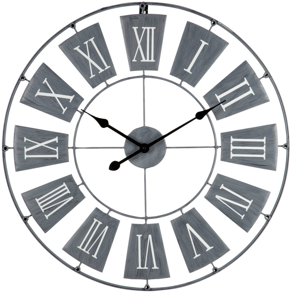 Premier Housewares Grey Metal Wall Clock Small Image 1