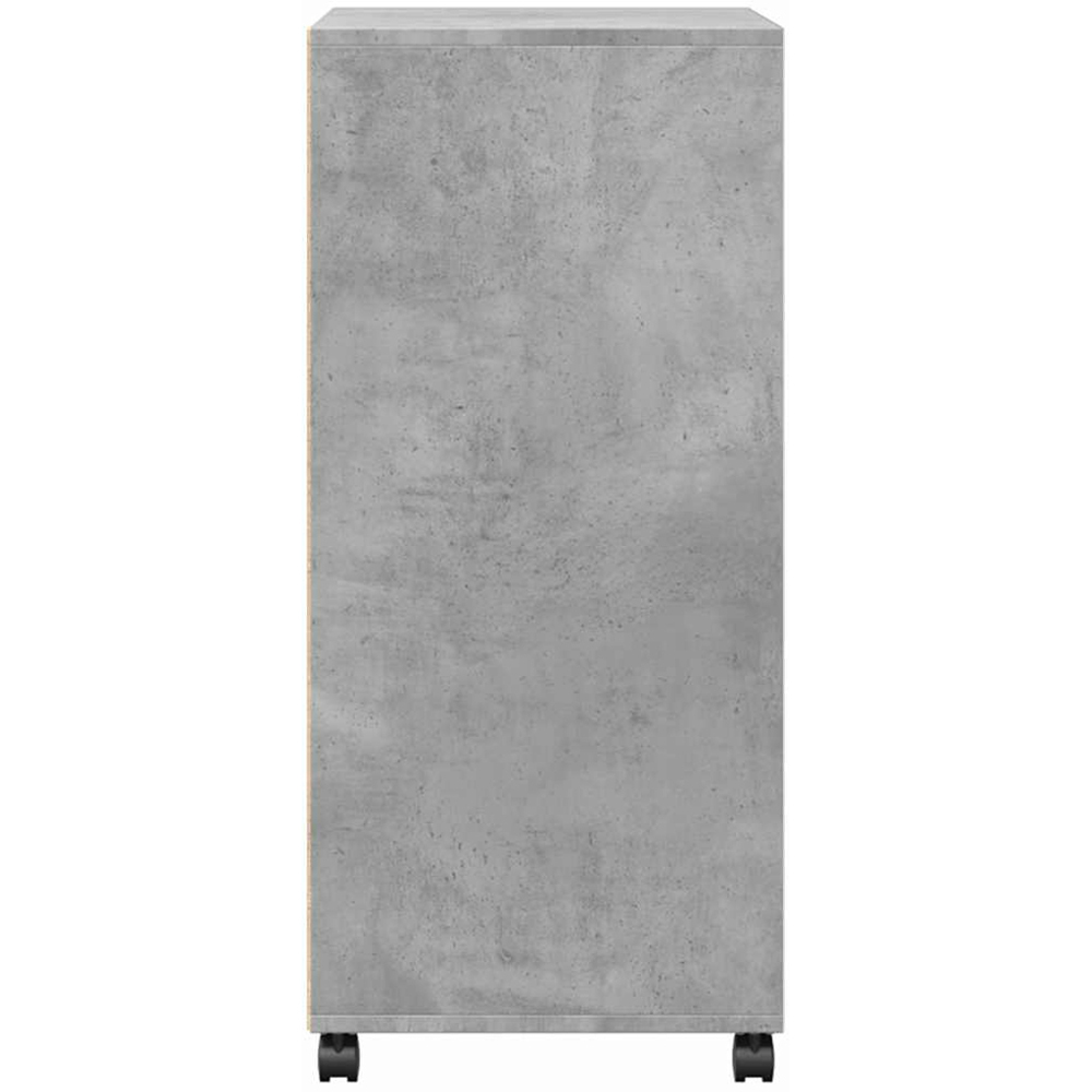 vidaXL 2 Door Single Open Shelf Concrete Grey Rolling Storage Cabinet Image 5