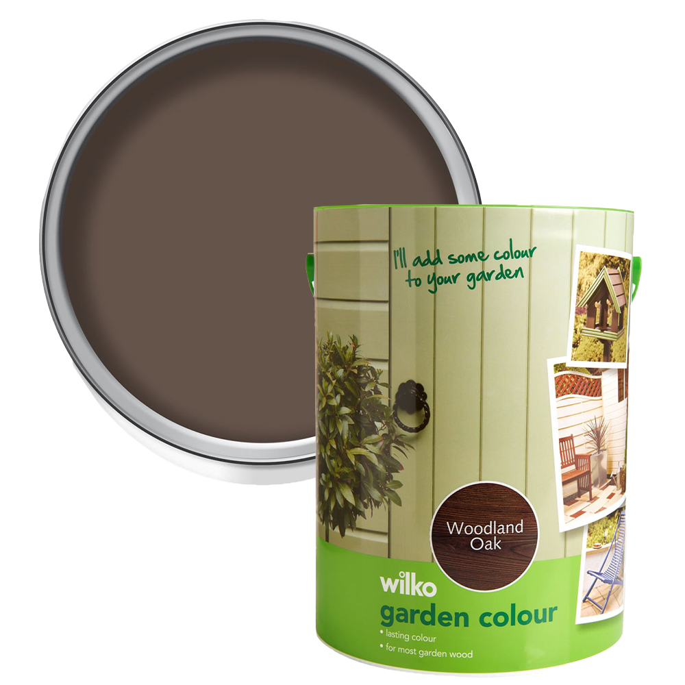 Wilko Garden Colour Woodland Oak Wood Paint 5L Image 1