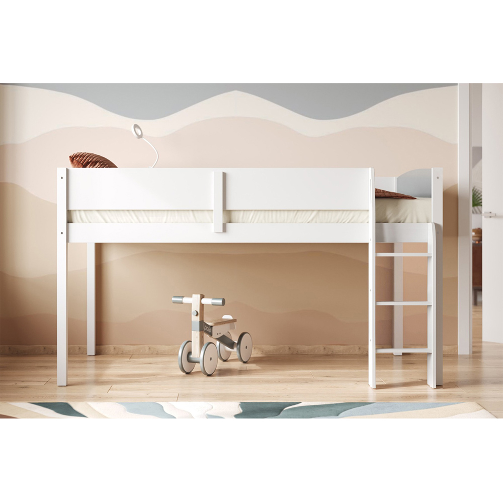 Flair Loop White and Grey Wooden Mid Sleeper Cabin Bed Image 3