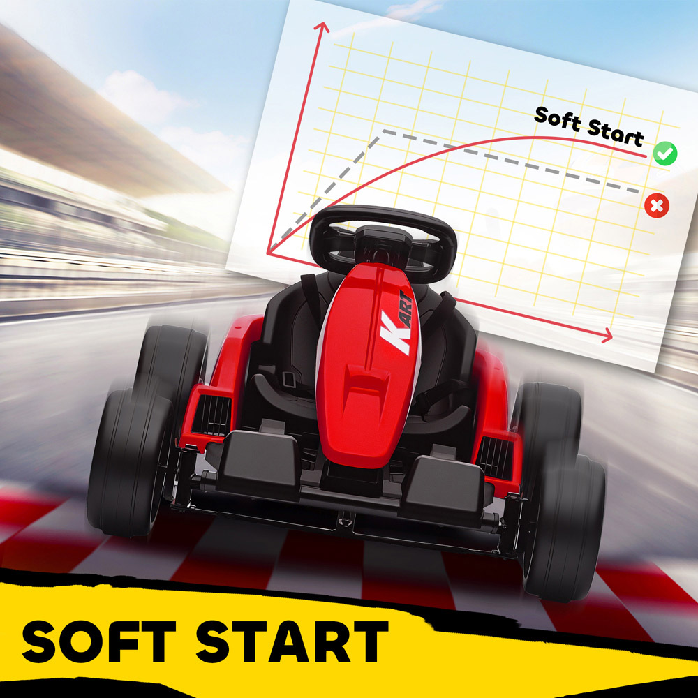 Tommy Toys AIYAPLAY Kids Red Electric Ride One Go Kart with Drift Mode and Adjustable Seat 24V Image 8
