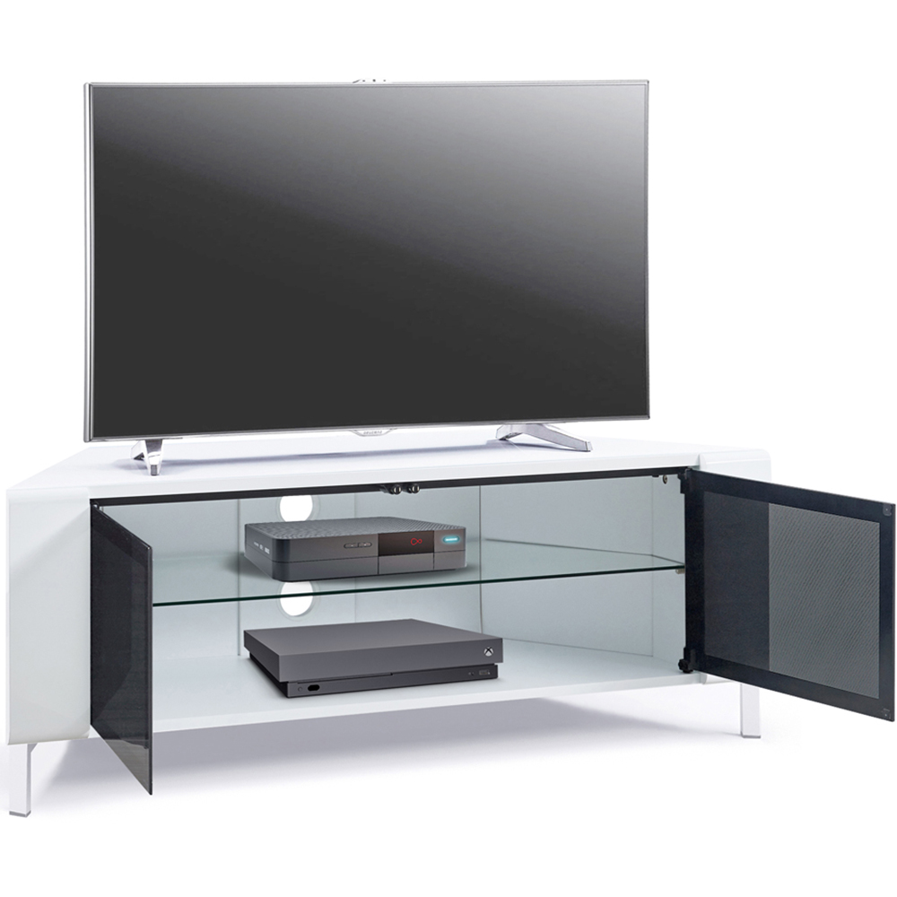 MDA Designs Corvus 2 Door White and Black TV Cabinet Image 6