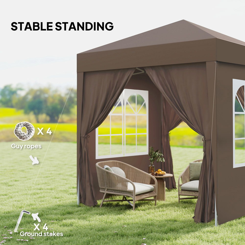 Outsunny 2 x 2m Coffee Marquee Pop Up Gazebo Party Tent Image 5