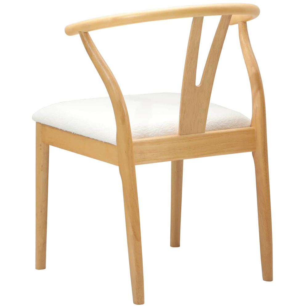 vidaXL Set of 2 Natural and White Rubberwood Curved Vintage Dining Chairs Image 4