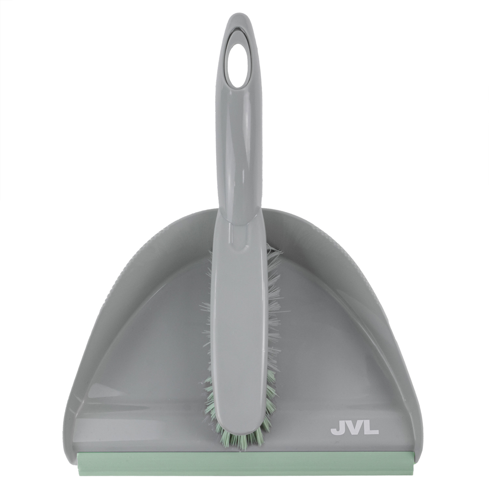 JVL Cleaning Grey Dust Pan and Brush Set Image 4
