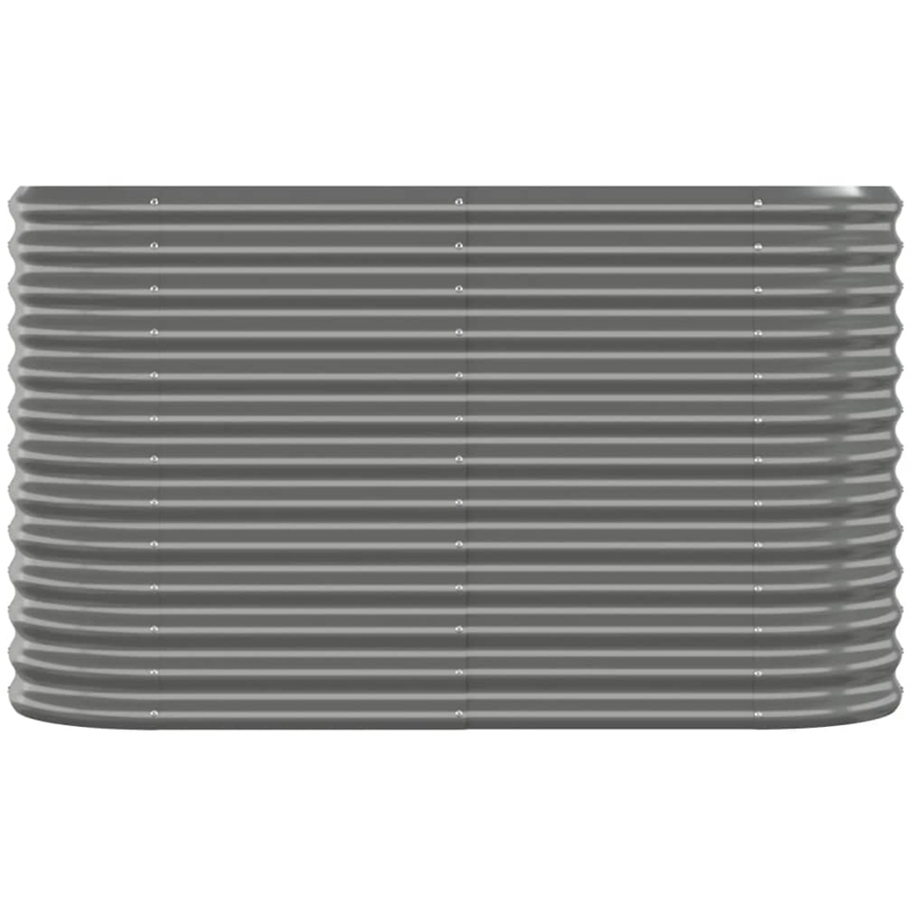 vidaXL Grey Galvanised Steel Raised Garden Bed 68 x 114 x 40cm Image 2