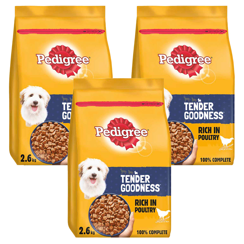 Pedigree Tender Goodness Poultry Small Adult Dry Dog Food Case of 3 x 2.6kg Image 1