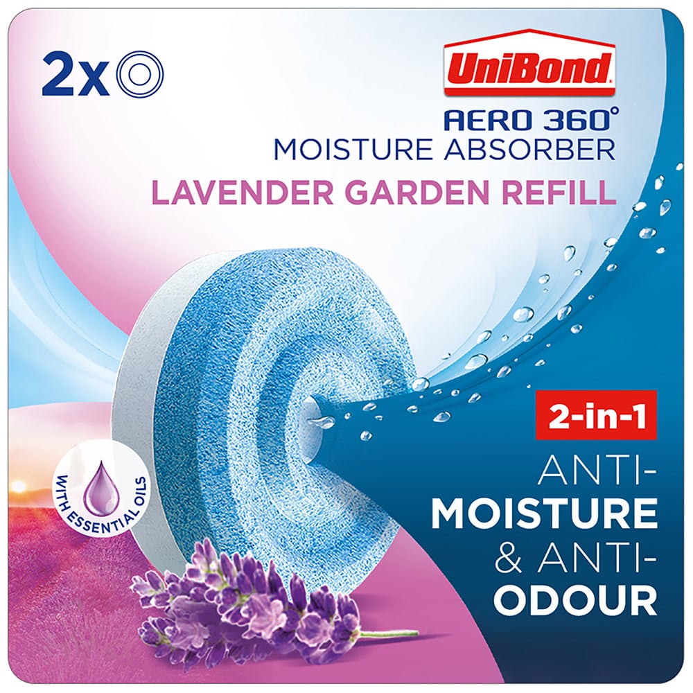 UniBond Aero 360 2 Pack Lavender Scented Refill Image 2