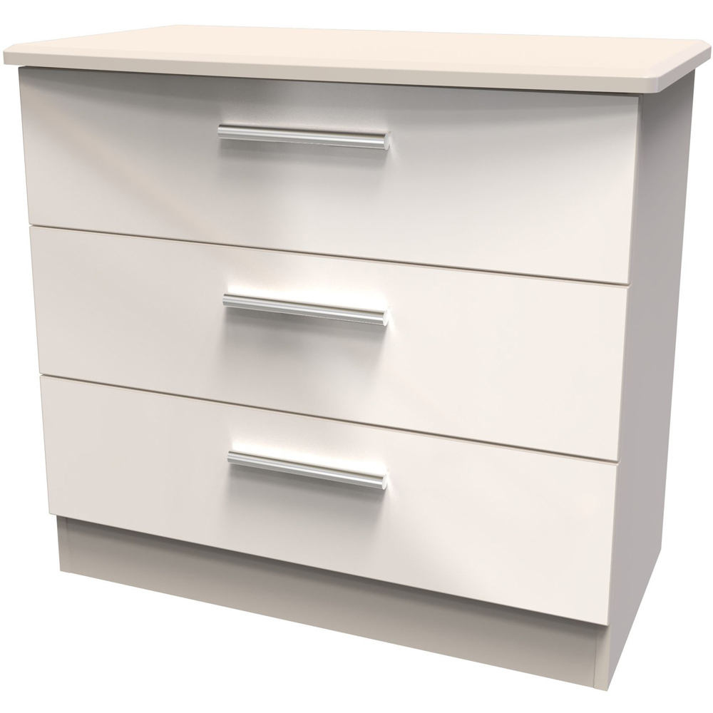 Crowndale Knightsbridge 3 Drawer Kashmir Gloss Chest of Drawers Ready Assembled Image 3