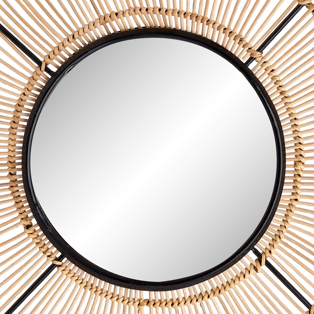 Wilko Round Rattan Effect Garden Mirror Image 3